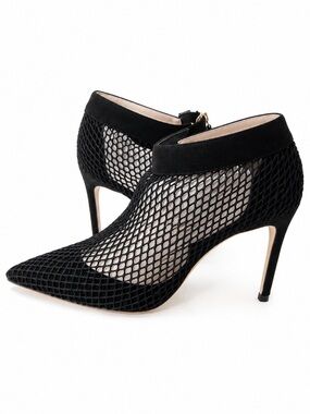 NEW BRIAN ATWOOD Black Mesh Ankle Boots